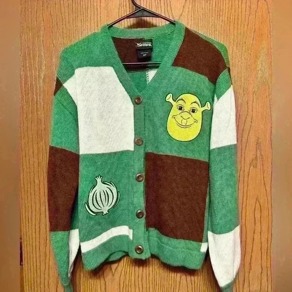 Her Universe Shrek DreamWorks Patchwork Skimmer Girls Cardigan, Size Small - Picture 3 of 5